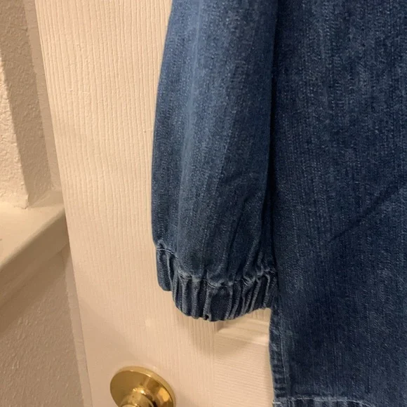 VINTAGE CAROLINA BLUES PLUS DENIM POPOVER JACKET-HOODIE SZ18 -POCKETS/ZIP FRONT - Picture 4 of 7